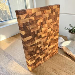 เขียงไม้พรีเมียมทำมือ บล็อกไม้เนื้อแข็งแบบ End Grain หนา 1.5 ซม. รูปทรงสี่เหลี่ยมผืนผ้า ใช้กับเครื่องล้างจานได้ เป็นมิตรกับสิ่งแวดล้อม - Product Image 6