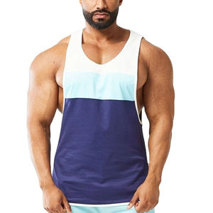 <b>Men</b> Knitted Stringer Tank Top Gym Workout Vest Breathable Sweat Wicking Muscle Training <b>Singlet</b> Custom Color Sportswear High - Product Image 1