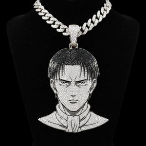 Collar con Colgante de Anime Elite Captain Iced Out, Joyería Fina, Colgantes y Dijes de Moissanita, Plata de Ley 925 VVS, Estilo Hip Hop - Product Image 1