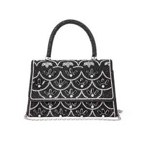<b>Black</b> Fancy P24334 <b>Evening</b> Shoulder <b>Bag</b> - Product Image 3
