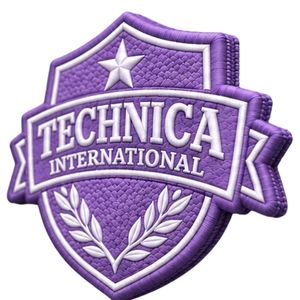 Parche Bordado de Lavanda Technica International con Escudo, Estrella y Corona de Laurel para Chaquetas, Bolsos, Uniformes y Ropa - Product Image 2