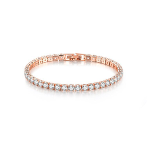 Bracelet tennis classique à sertissage en canal, avec diamants de laboratoire de forme cluster à taille ronde, design unique, bijoux classiques - Product Image 2