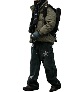 แจ็กเก็ตบุขนเป็ดคอตั้งลายสก๊อตสำหรับผู้ชายแจ็คเก็ตขนเป็ดสไตล์ฮาราจูกุญี่ปุ่นเสื้อโค้ทบุน้ำหนักเบาสำหรับผู้ชายสำหรับฤดูหนาว - Product Image 2