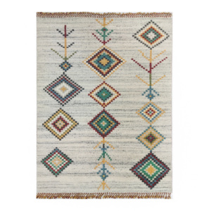 Alfombra Bohemia con Patrón de Medallones, Rectangular, de Lana, Anudada a Mano, con Pelo Elevado, para Sala de Estar y Oración, Ecológica - Product Image 1
