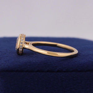 Classic Round Brilliant Cut <b>Diamond</b> Engagement <b>Ring</b> Women's Yellow Gold Bezel Setting Style - Product Image 4