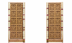 Mandapam de mariage authentique du sud de l'Inde avec piliers sculptés en fibre de verre, léger, couleur personnalisée, style temple - Product Image 6