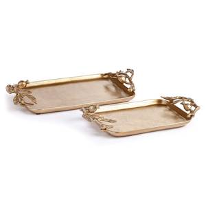 Bandeja Rectangular de Latón de Lujo Moderno para Servir, Decoración para el Hogar, Hoteles y Restaurantes, Decoración para Eventos - Product Image 1