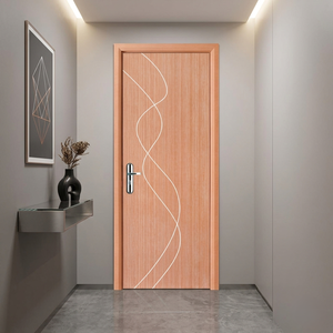 Puertas de Dormitorio de Diseño Moderno en MDF, Resistentes a la Humedad, para Apartamentos y Hoteles, Acabado Económico en PVC, Personalizadas de Fábrica - Product Image 2