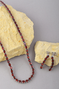 Garnet <b>Necklace</b> <b>Set</b> in 92.5 Sterling <b>Silver</b> KLSS-40219 - Product Image 4