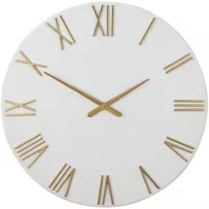 Hot Selling New Round Gold Plated Metal <b>Wall</b> <b>Clock</b> Analog Quartz Silent Minimalist Design Living Room <b>Decor</b> <b>Wall</b> <b>Clock</b> - Product Image 1