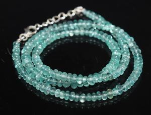 Collier de perles d'apatite bleu ciel de qualité supérieure, forme ronde, 3,5-5 mm, 15 pouces, bijoux en pierres précieuses - Product Image 5