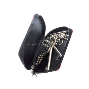 Organizador de llaves para hombre y mujer, funda con cremallera Unisex, billetera de cuero PU para llaves de coche - Product Image 2