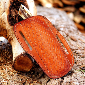 Cuchillo de Caza Skinner de Acero de Damasco Premium de 8 Pulgadas con Hoja Fija, Mango de Cuerno, Funda de Cuero, para Bushcraft, Camping, EDC, OEM - Product Image 6