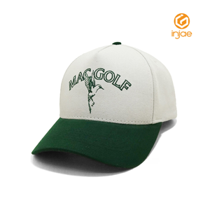 Casquette de baseball bicolore 100 % coton avec logo brodé, 5 panneaux, ajustable, pour le golf, les sports et les loisirs, fabriquée au Vietnam - Product Image 1