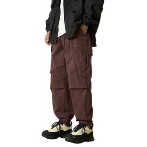 Unisex Cool 2025 Men's Autumn Cotton Cargo <b>Pants</b> Baggy Joggers with Big Pocket and Stylish Drawings Washed Solid Knee Length - Product Image 2