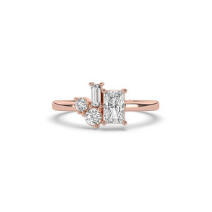 Luxeshine Women's 2Ct Lab Grown <b>Emerald</b> Diamond <b>Ring</b> VS1 IGI Certified Brilliant 925 Sterling <b>Silver</b> Yellow Rose Engagement - Product Image 1