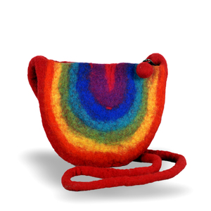 Lamatar1, monedero de arcoíris Multicolor de lana de oveja de alta calidad, cierre único con cremallera, billetera para dinero, artículo de regalo, forro de fieltro hecho en Nepal - Product Image 1