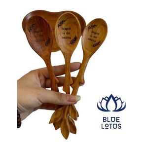 ช้อนไม้ย่อยสลายได้ 7 ชิ้น ขนาด 5.8 นิ้ว สำหรับน้ำผึ้ง แยม เครื่องปรุง ล้างมือเท่านั้น อุปกรณ์ครัว ขายดี - Product Image 1