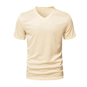 Nueva llegada: Camiseta de cuello en V para hombre, sostenible y a la moda, 100% algodón, diseño elegante y de alta demanda, ecológica. - Product Image 3