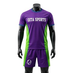 Men Purple <b>Green</b> Sublimated Netball Jersey Shorts Set Polyester Lightweight Sportswear Team Training Competition Apparel - Product Image 1