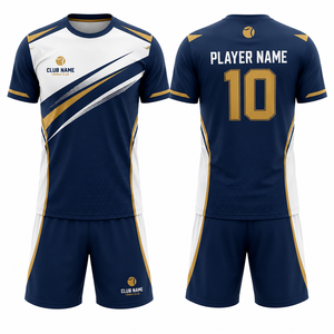 Conjunto de Golf Unisex, Camiseta con Cuello en V y Bloques de Color, Pantalones Cortos con Estampado por Sublimación, Poliéster Transpirable, Diseño Deportivo, Logotipo del Club en la Parte Delantera, Elástico - Product Image 1