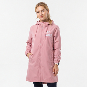 Veste imperméable pour femme avec logo brodé personnalisé, coque rigide, poches latérales, capuche longue, veste de randonnée imperméable pour femme, veste de camping - Product Image 2