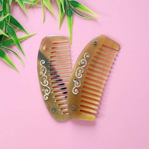 Peigne en corne de buffle pour cheveux, peigne en corne naturelle colorée pour extensions capillaires, artisanat naturel - Product Image 5