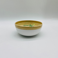 Set mangkuk saji Salad bambu sekali pakai, desain baru 2024, peralatan melamin gaya antik Modern, Kustom
