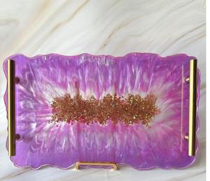 Bandeja de Servir de Resina Epoxi con Diseño de Mármol de Lujo, Organizador Decorativo para Mesa de Centro, Baño, Cocina, Decoración del Hogar, Artículo de Regalo, Arte - Product Image 1