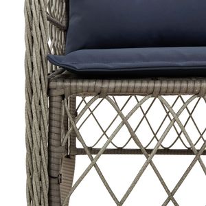 Juego de comedor para jardín en azul marino y gris negro para muebles de patio - Product Image 5