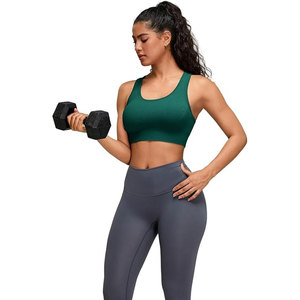Soutien-gorge de sport Solid Trader Premium en tricot côtelé, haute élasticité, doux, respirant, crop top, absorption des chocs, entraînement, fitness - Product Image 3
