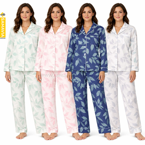 ชุดนอนผู้หญิง RTP Bajama ผ้าโพลีเอสเตอร์เนื้อซาตินเงา พิมพ์ลายแบบ Sublimation Transfer ขายส่ง ชุดนอนผู้หญิง Samavia - Product Image 4