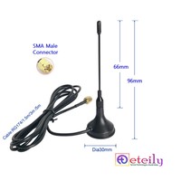 Dernière conception antenne magnétique 3G 3dBi à profil bas avec câble RG174 + connecteur SMA pour les Applications intérieures/extérieures et automobiles