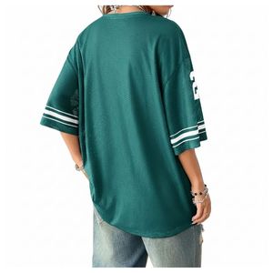 Maillot de football américain style Hip Hop vert sarcelle 23, en tissu mesh performant, coupe oversize, pour l'entraînement athlétique et le streetwear - Product Image 2