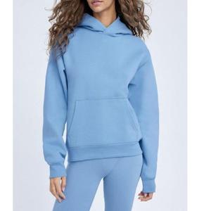 Sweat à capuche pour femme à épaules tombantes 450 GSM – Pull oversize épais de qualité supérieure pour filles avec poche kangourou - Product Image 1