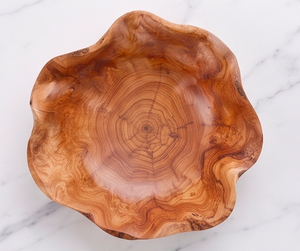 Tazón para servir hecho a mano de madera de olivo, estilo Wabi Sabi natural, tazón decorativo para ensalada de frutas y vajilla. - Product Image 2