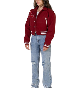 Chaquetas Varsity de Invierno para Mujer Hechas a Medida de Alta Calidad, Chaqueta de Béisbol Letterman de Tela de Lana - Product Image 4