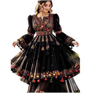 Trendy Afghani Casual <b>Dresses</b> Traditional Ethnic Boho Embroidered Women's Long Maxi <b>Dress</b> Wholesale Collection - Product Image 1