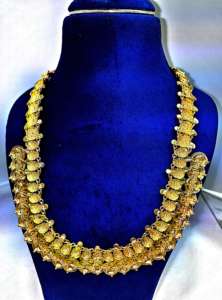 Collar de monedas de joyería tradicional india de oro de 22k, collar de novia para boda, disponible en ORO/PLATA/BRONCE para mujeres. - Product Image 3