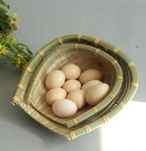 ตะกร้าไม้ไผ่สานสไตล์วินเทจสำหรับเก็บอาหาร - Product Image 1