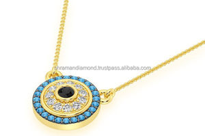 จี้ห้อยคอเด็กทรงเหรียญคริสเตียนประดับโมอิสซาไนต์ชุบโรเดียมทองคำแท้ 10K ดีไซน์ทันสมัย ป้องกันการเสียหาย สามารถใส่ซ้อนกันได้ - Product Image 3