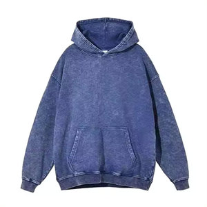 เสื้อฮู้ดโอเวอร์ไซส์สีน้ำเงิน Econex Sports สำหรับผู้ชาย ผ้าฝ้ายเฟรนช์เทอร์รี่ สวมใส่สบายๆ ในฤดูใบไม้ร่วง พิมพ์ลายโลโก้ด้านหลัง น้ำหนัก 400 กรัม ป้องกันการหดตัว - Product Image 1