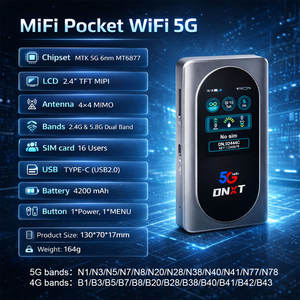 Dnxt 5g Pocket <b>Wifi</b> Mtk Mifi Pocket <b>Wifi</b> 5g Unlocked 6nm Pocket <b>Wifi</b> Router 5g Wifi6 Portable 5g <b>Wifi</b> Box For <b>Travel</b> Use - Product Image 2