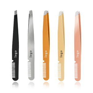 Pinzas de Cejas Profesionales de Acero Inoxidable, Hechas a Mano, de Lujo, Personalizadas, con Punta, Duraderas, de KANEKA ENTERPRISES - Product Image 1