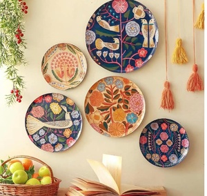 Round Floral Bird <b>Wall</b> <b>Plate</b> <b>Decorative</b> Serving Tray Polished Metal Hanging Platter Home Wedding Decor - Product Image 6