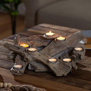 Porte-bougies en bois de teck recyclé, fabrication sur mesure, vente en gros |   Aqdus Saleem Inde - Product Image 1