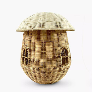 Hot choice sustainable toddler play toys house shape toy for kids natural woven rattan playhouse - Product Image 3