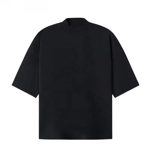T-shirt Homme Décontracté Uni en Coton 100% de Luxe, Coupe Oversize à Épaules Tombantes, Manches Courtes, Personnalisable avec Logo Imprimé, Vente en Gros - Product Image 4