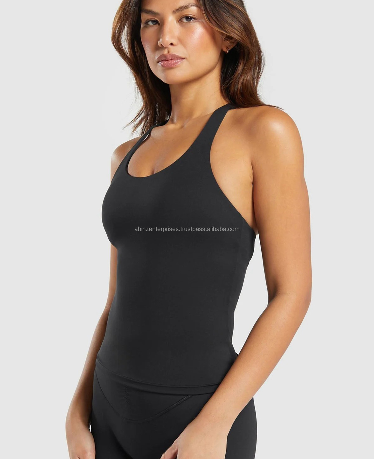 Outdoor Women's Short Front Logo High Quality Anti-Pilling Durable Quick Dry Breathable Eco-Friendly Spandex/Polyester Tank Top