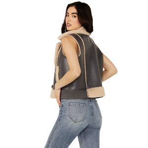 Chaleco de gamuza estilo rodeo occidental para mujer, con flecos, corto, con botones, cortavientos, personalizable, precio de fábrica al por mayor - Product Image 4